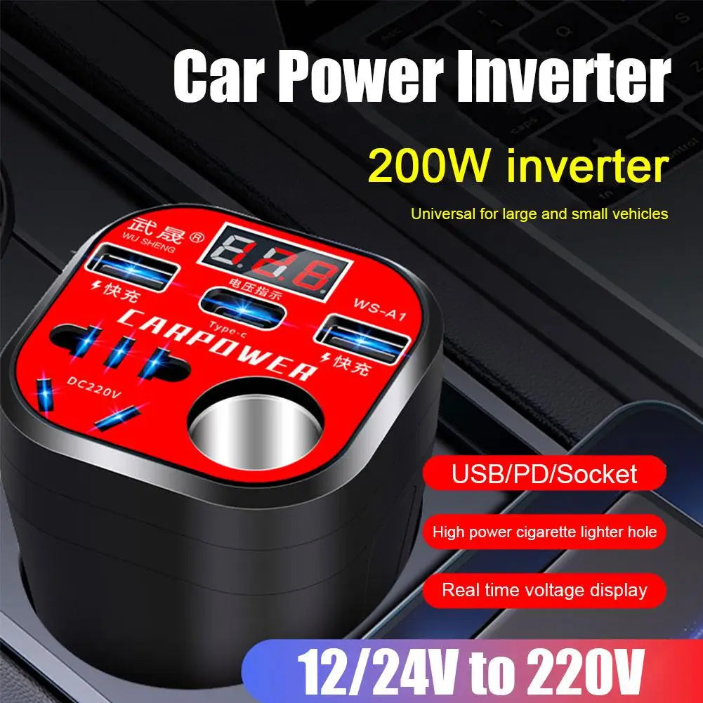 Car Charger Multificer 12v/24v 220 Type V & C Fast Charging 3 USB Socket
