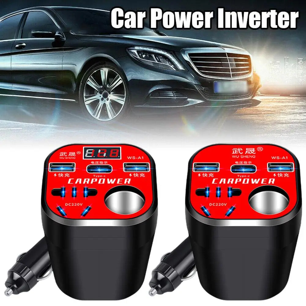 Car Charger Multificer 12v/24v 220 Type V & C Fast Charging 3 USB Socket