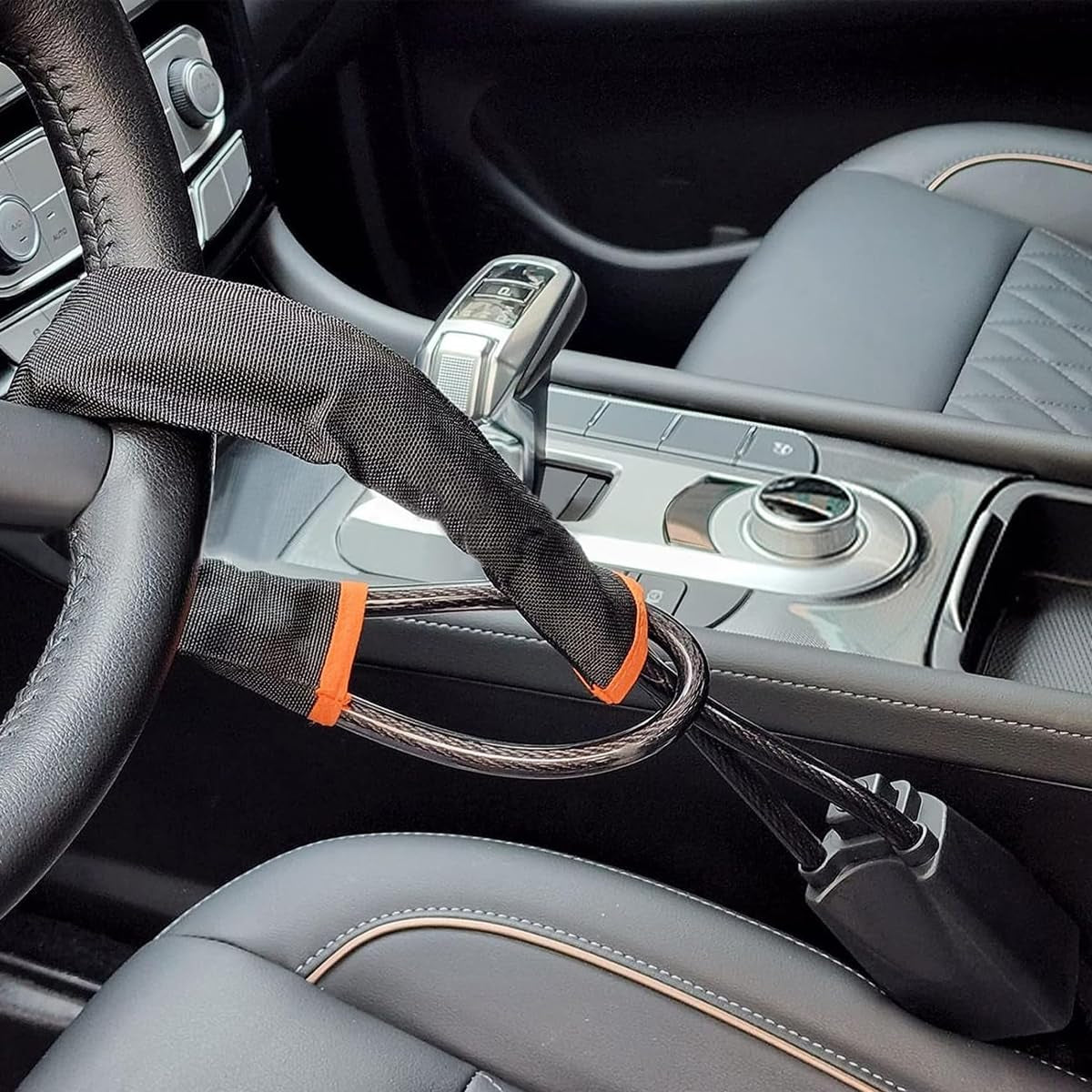 Heavy Duty Car Steering Wheel Lock with Anti-Theft Steel Chain