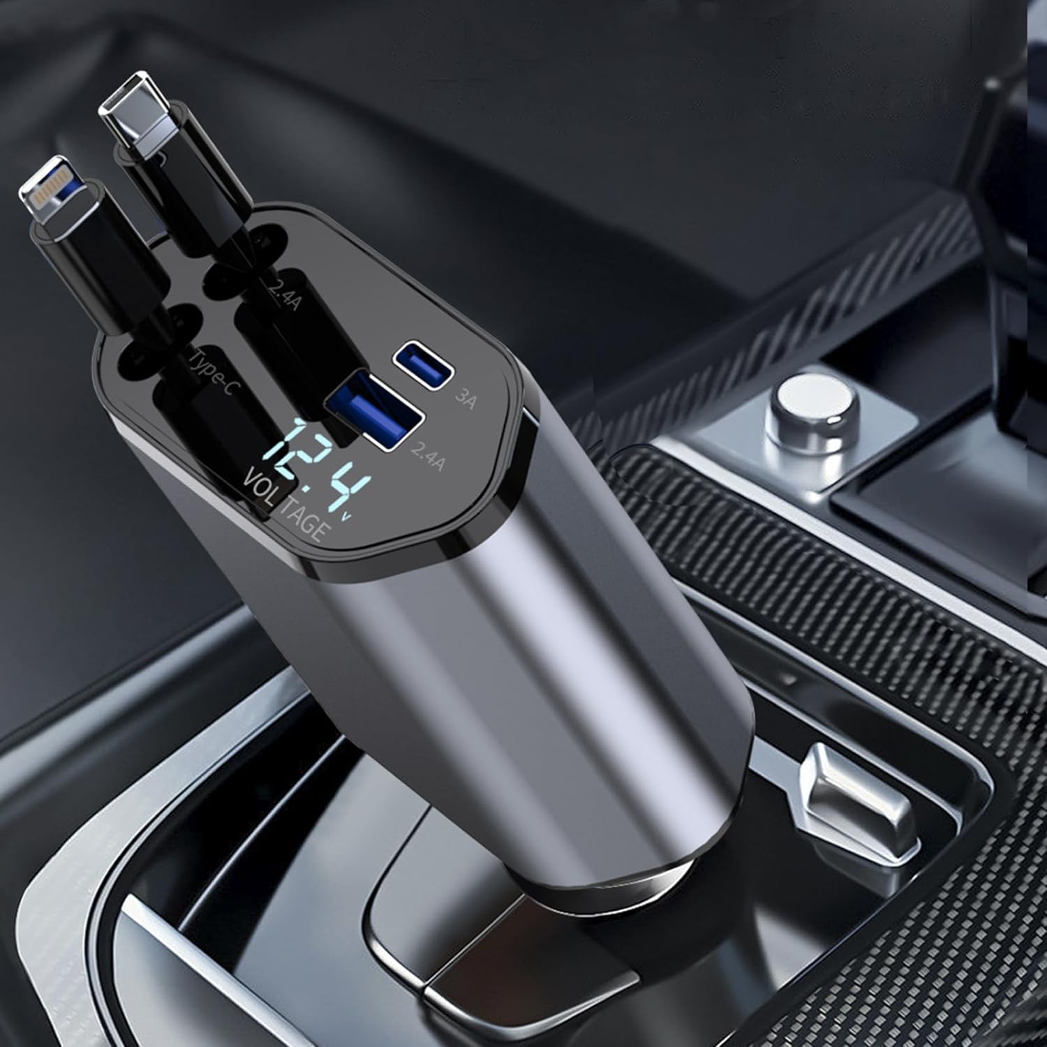 4 in 1 Retractable Car Charger