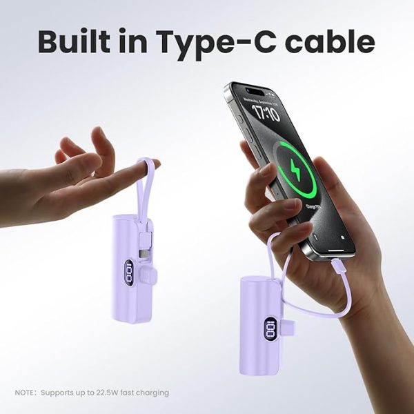 2 In 1 Portable Power Bank USB To Type C Cable For all mobile phone