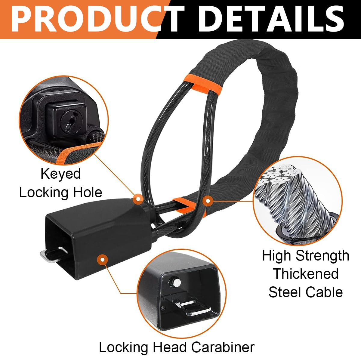 Heavy Duty Car Steering Wheel Lock with Anti-Theft Steel Chain