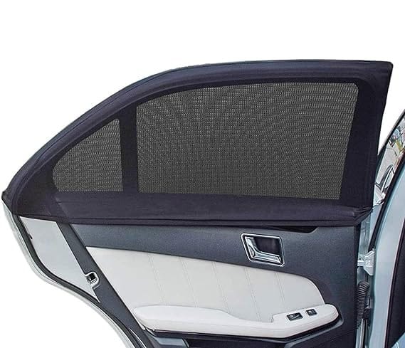 Universal Car Front Door Window Elastic Sun Shades - 4 Pcs