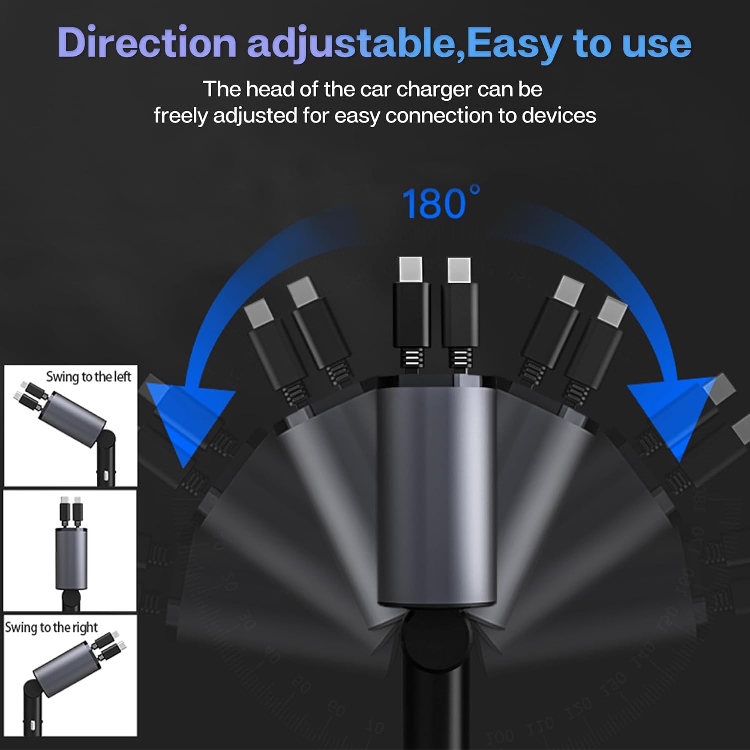 4 in 1 Retractable Car Charger