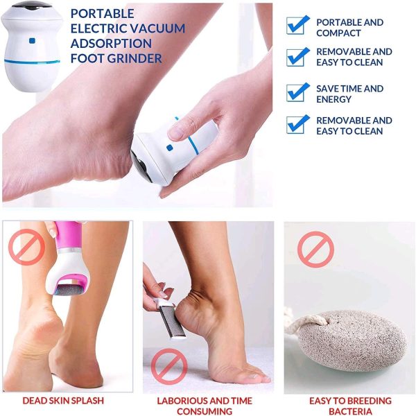 Electric Foot Callus Remover Foot Grinder Foot File Scrubber Shaver Sander Vacuum Adsorption Pedicure Tools (random Colour)