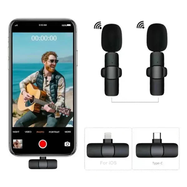 K8 Type-c Wireless Lavalier Microphone Portable Audio Video Recording Mic For Type C Android Live Game Mobile Phone Mic For Vlog Interview Podcast Live Streaming